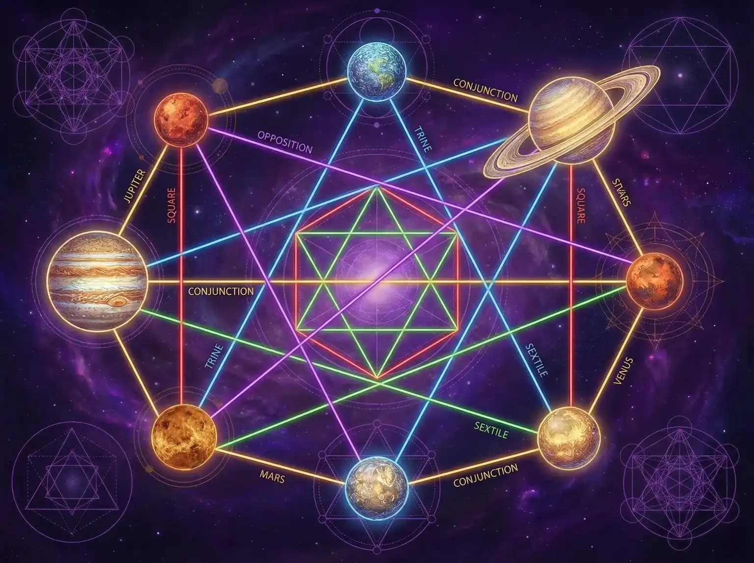 行星相位解读 - 加百列的地狱 | 占星学进阶